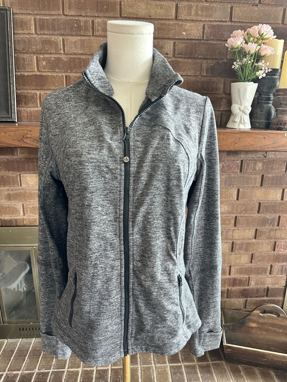 Women's Grey Full-Zip Lightweight Jacket